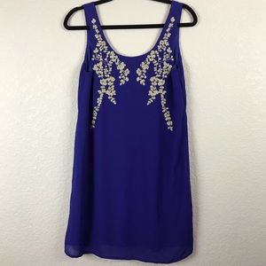 Ya Los Angeles Blue Gold Dress